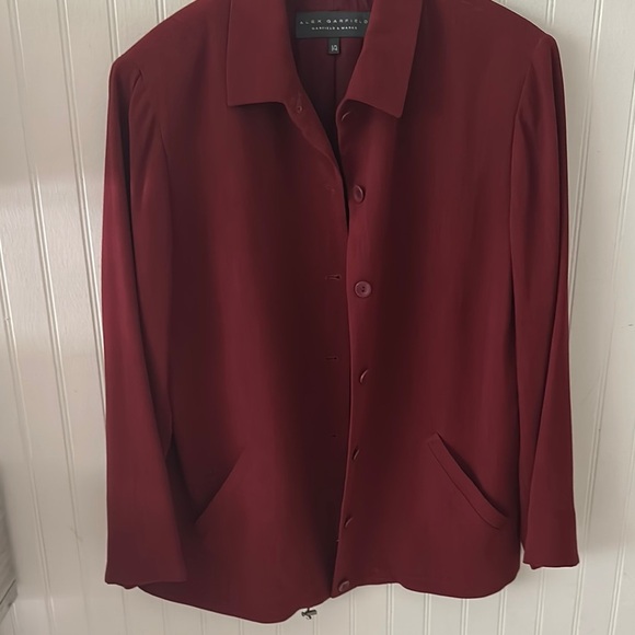 Like new! Alex Garfield Burgundy Button-Up Blazer sz 14 - Picture 5 of 16